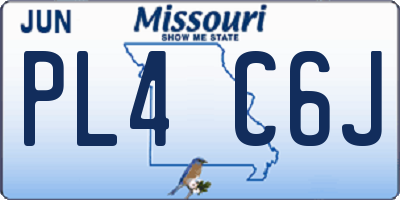 MO license plate PL4C6J