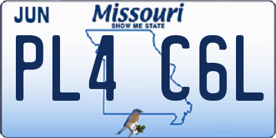 MO license plate PL4C6L