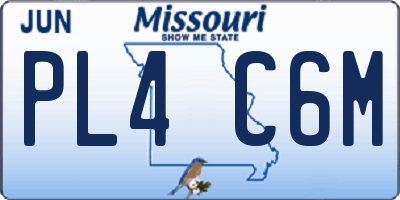 MO license plate PL4C6M