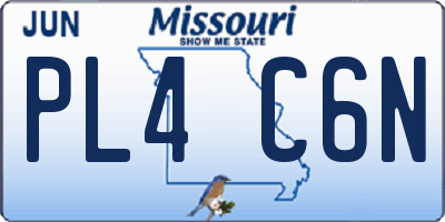 MO license plate PL4C6N