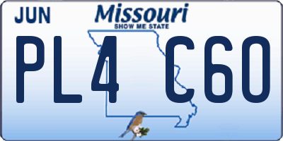 MO license plate PL4C6O