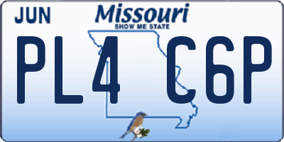 MO license plate PL4C6P
