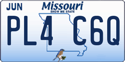 MO license plate PL4C6Q