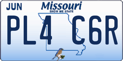 MO license plate PL4C6R