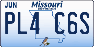 MO license plate PL4C6S