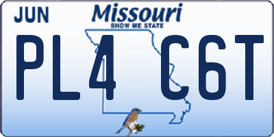 MO license plate PL4C6T