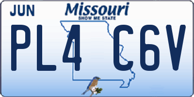 MO license plate PL4C6V
