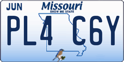 MO license plate PL4C6Y