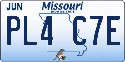 MO license plate PL4C7E