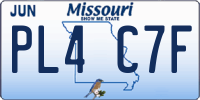 MO license plate PL4C7F