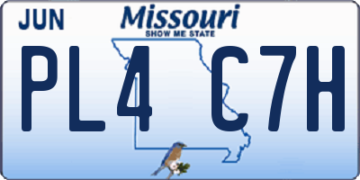MO license plate PL4C7H
