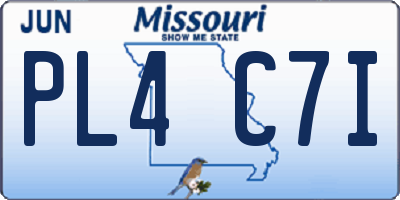 MO license plate PL4C7I