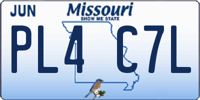 MO license plate PL4C7L