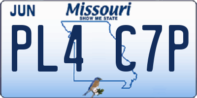 MO license plate PL4C7P