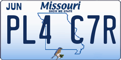 MO license plate PL4C7R