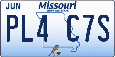 MO license plate PL4C7S