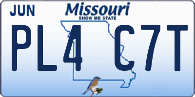 MO license plate PL4C7T