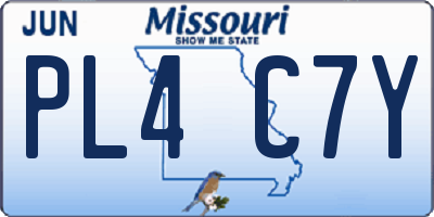 MO license plate PL4C7Y