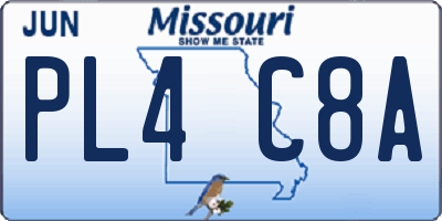 MO license plate PL4C8A