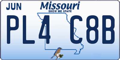 MO license plate PL4C8B