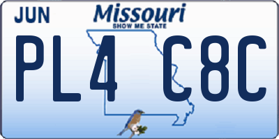 MO license plate PL4C8C
