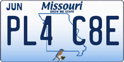 MO license plate PL4C8E