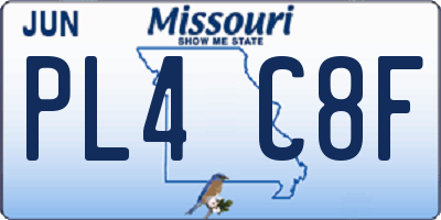 MO license plate PL4C8F