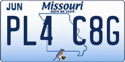 MO license plate PL4C8G