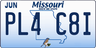 MO license plate PL4C8I