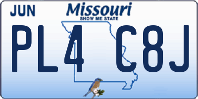 MO license plate PL4C8J