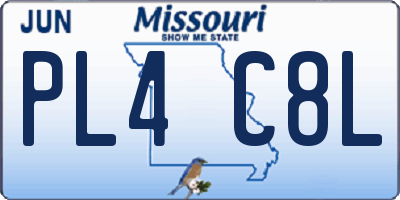 MO license plate PL4C8L