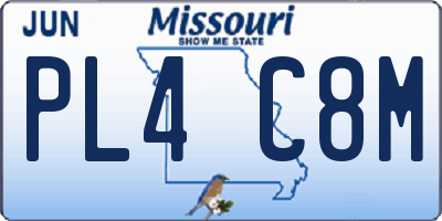 MO license plate PL4C8M