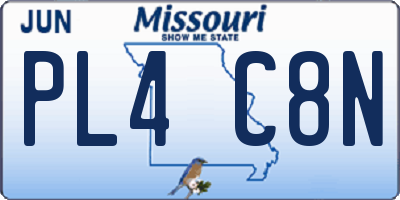 MO license plate PL4C8N