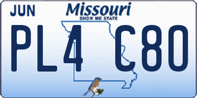 MO license plate PL4C8O