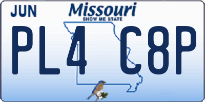 MO license plate PL4C8P