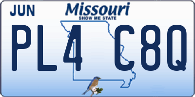 MO license plate PL4C8Q