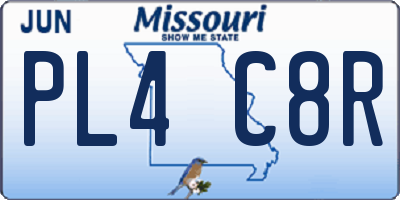 MO license plate PL4C8R