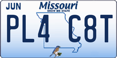 MO license plate PL4C8T