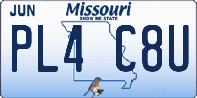 MO license plate PL4C8U
