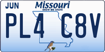 MO license plate PL4C8V