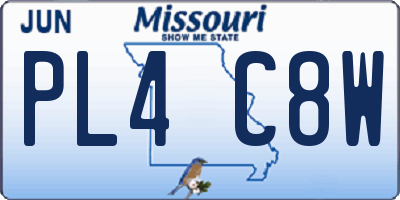 MO license plate PL4C8W
