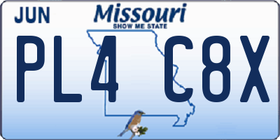 MO license plate PL4C8X