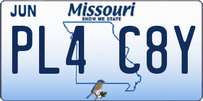 MO license plate PL4C8Y