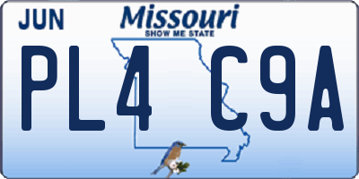MO license plate PL4C9A