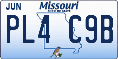 MO license plate PL4C9B