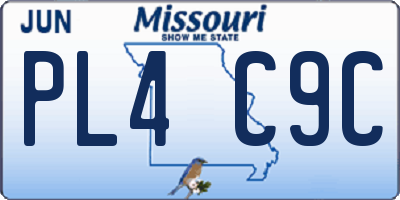 MO license plate PL4C9C