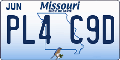 MO license plate PL4C9D