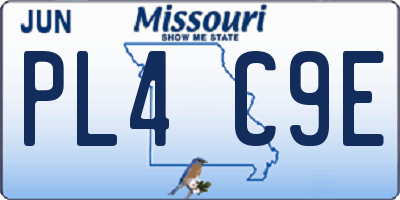 MO license plate PL4C9E