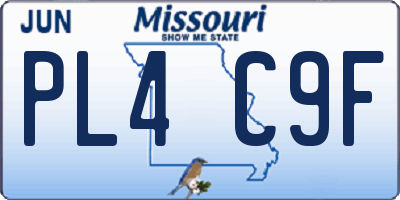 MO license plate PL4C9F