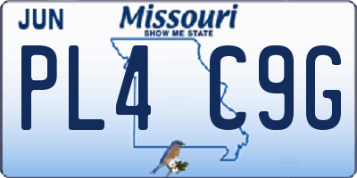 MO license plate PL4C9G
